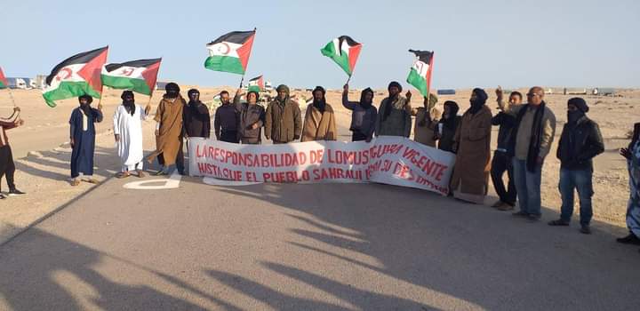 Protestas de saharauis corta paso de El Guerguerat noviembre 2020 el guerguerat 2020