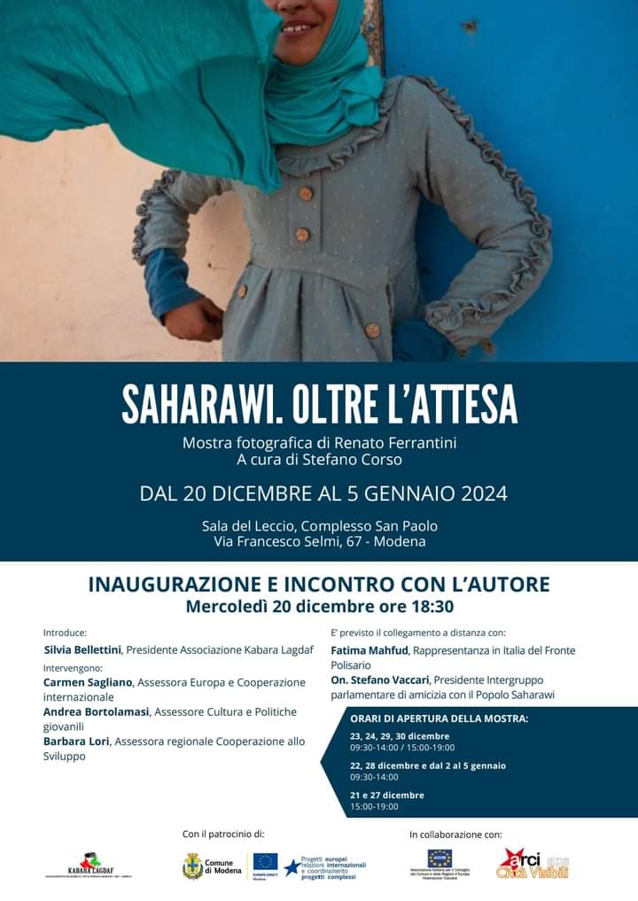 Exposición fotográfica "Saharaui. Más allá de la espera" en la italiana ciudad de Mòdena exposición con temática saharaui en la cuidad italiana de Módena
