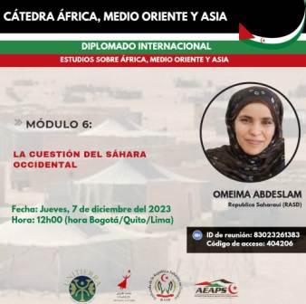 Omeima Abadslam en Diplomado en Estudios sobre África de la Universidad de Tifariti Omeima Abdesla,