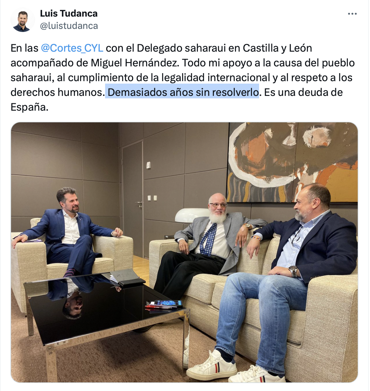 Reunión del líder del PSPE CyL con el delegado del Frente POLISARIO Reunión del líder del PSPE CyL con el delegado del Frente POLISARIO