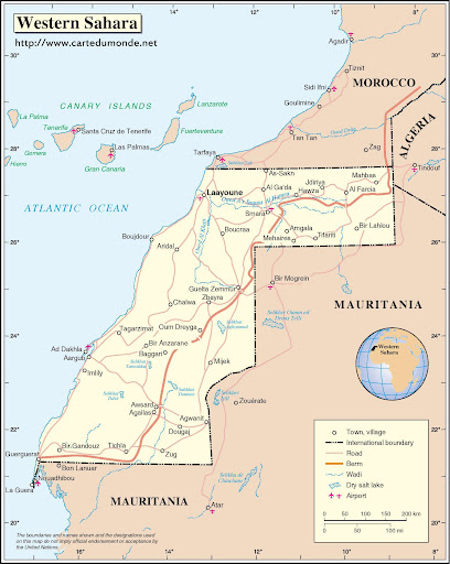 carte du Sahara occidental carte du Sahara occidental