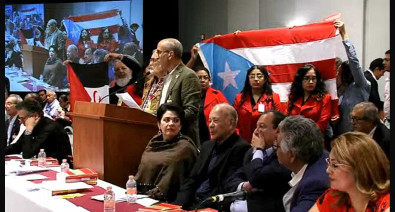La delegación saharaui presenta conjuntamente con Puerto Rico las dos resoluciones resolución del XXVI Seminario Internacional: “Los Partidos y una Nueva Sociedad