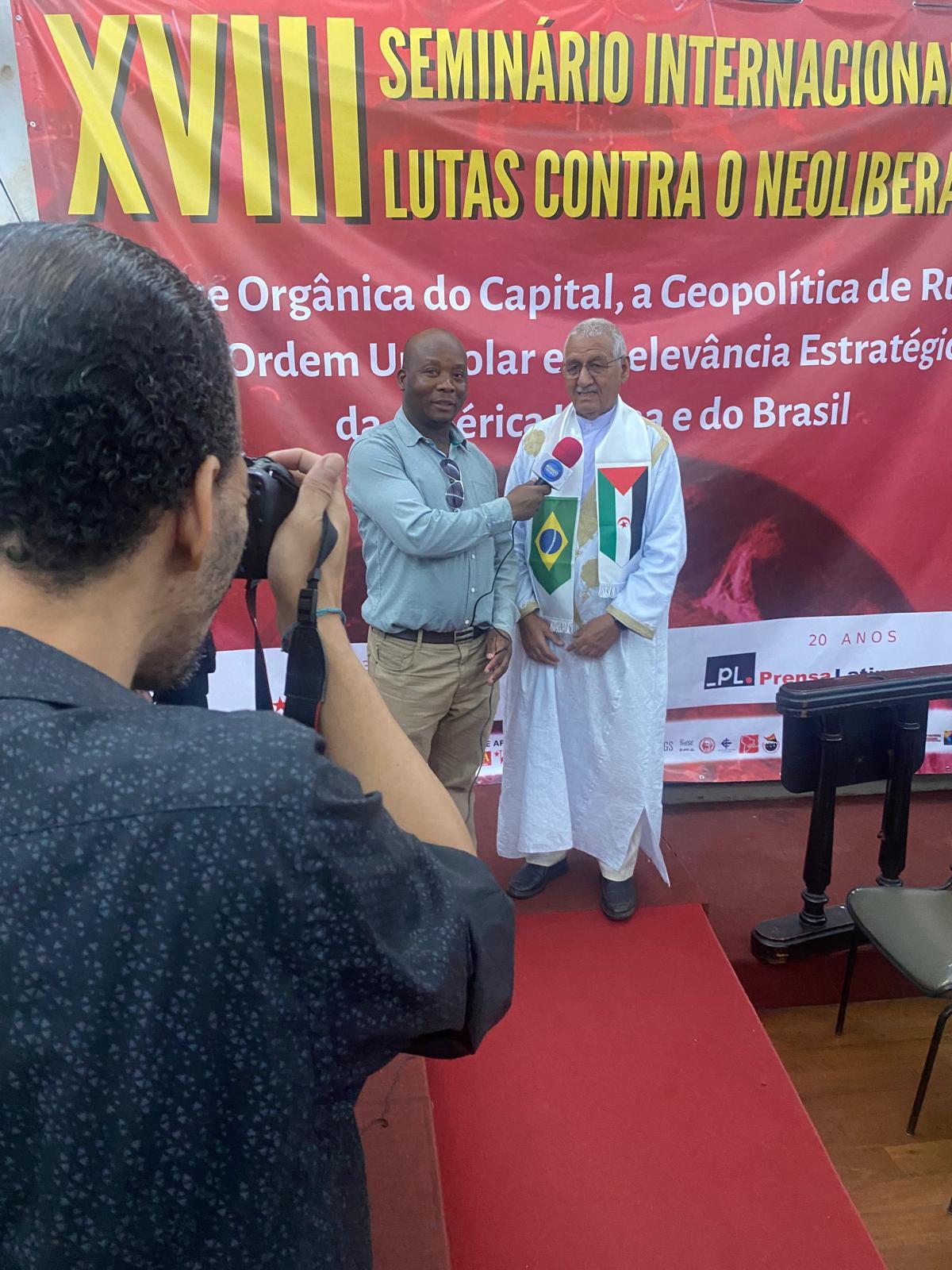 Representante del Frente POLISARIO en Brasil invitado al XVIII Seminario Internacional de lucha contra el Neoliberalismo Representante del Frente POLISARIO en Brasil