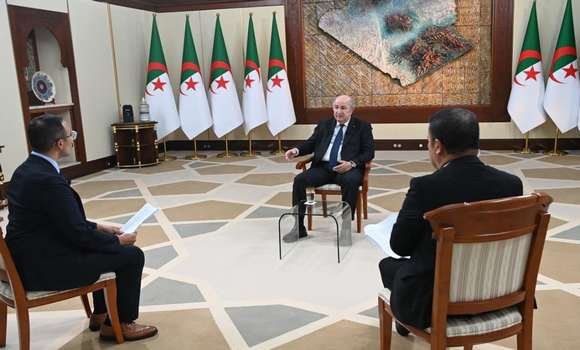 Abdelmadjid Tebboune en comparecencia con los medios argelinos Abdelmadjid Tebboune