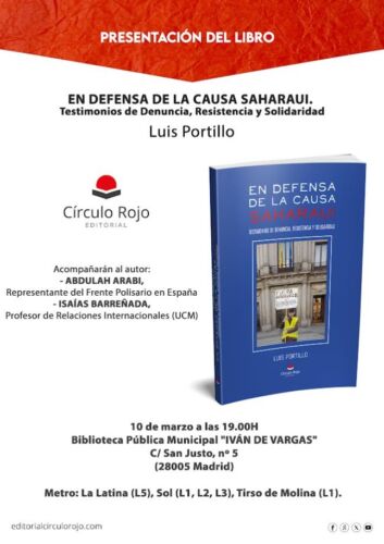 El libro de Luis Portillo de temática saharaui que se estrenará este lunes Luis Portillo Pasqual del Riquelme.