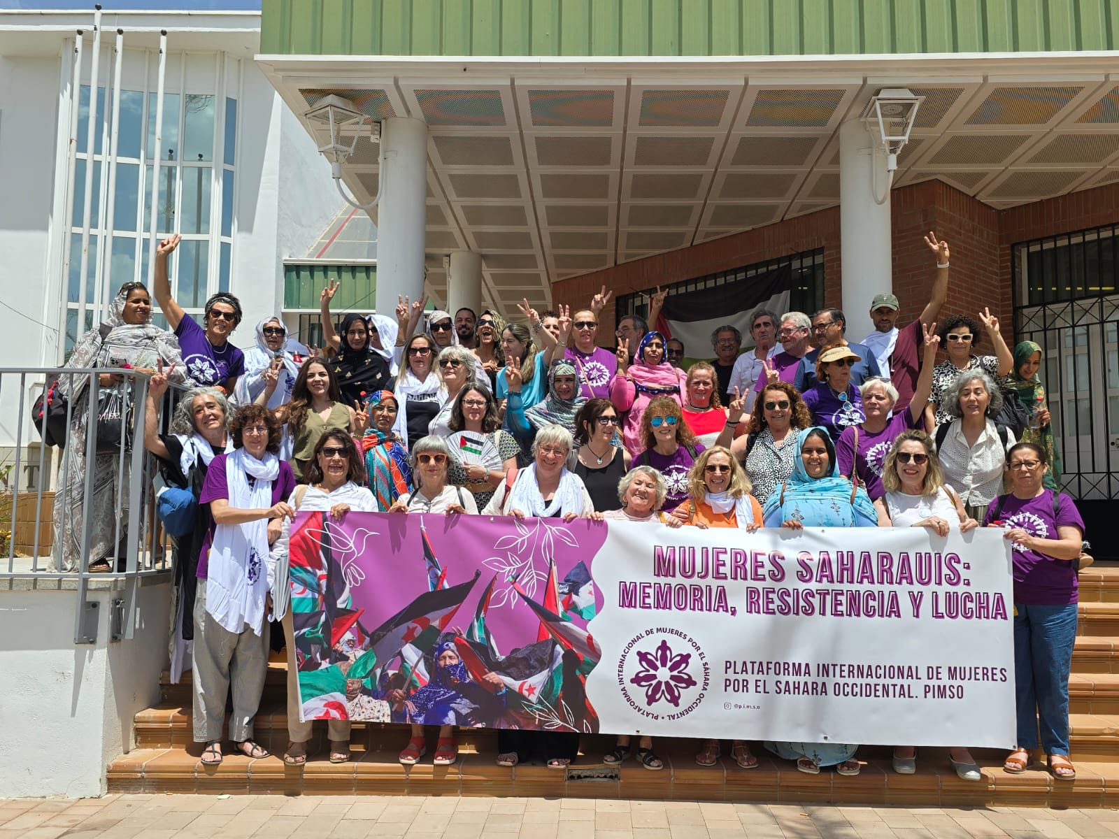 Participantes en Primer Encuentro Internacional de la PIMSO (Plataforma Internacional de Mujeres por el Sahara Occidental). PIMSO (Plataforma Internacional de Mujeres por el Sahara Occidental).