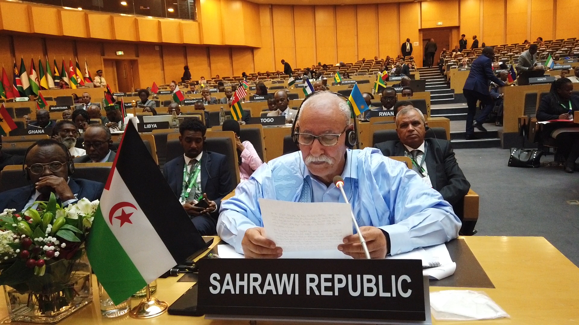 presidente de la República y secretario general del Frente, Brahim Gali en la Segunda Cumbre CARICOM-Unión Africana Segunda Cumbre CARICOM-Unión Africana