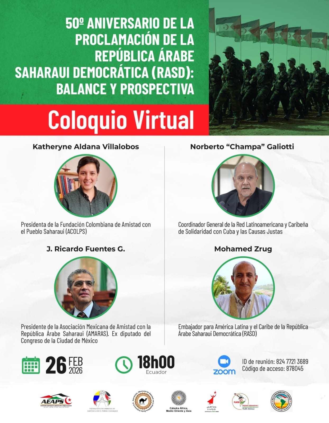 Latinoamérica conmemora 50º aniversario de la proclamación de la RASD con una intensa agenda académica, política y cultural Latinoamérica conmemora 50º aniversario de la proclamación de la RASD con una intensa agenda académica, política y cultural