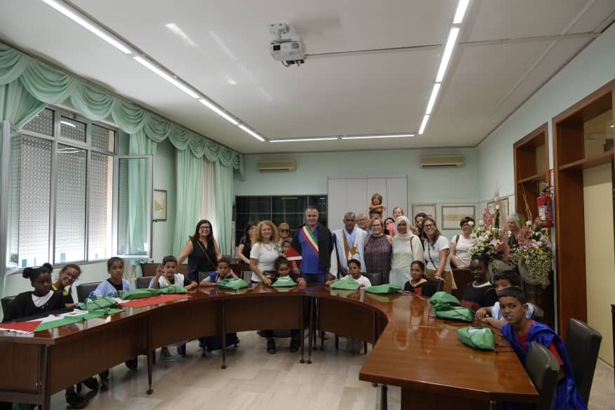 Menores recibidos por el alcalde Massimo Calzavara en Pianiga