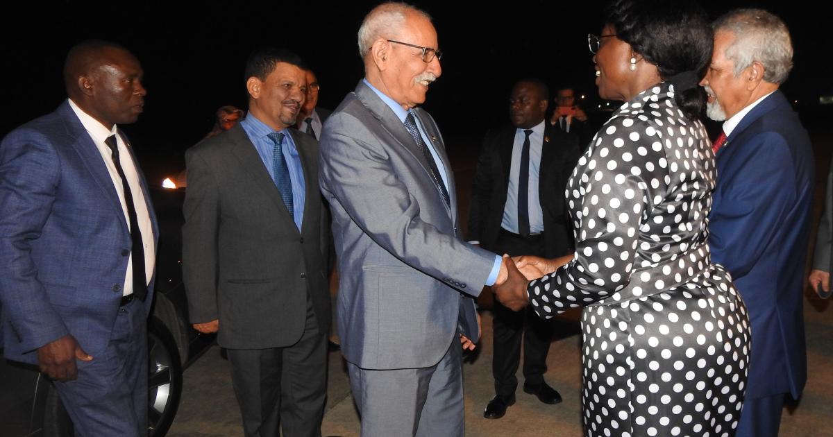 President Brahim Ghali arrives in Maputo to attend Mozambique’s 50th independence anniversary celebrations